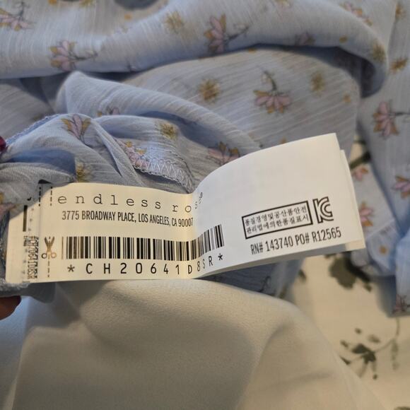 Endless rose pastel baby blue Size Small Pleated tiered Cottagecore Prairie - Picture 6 of 13